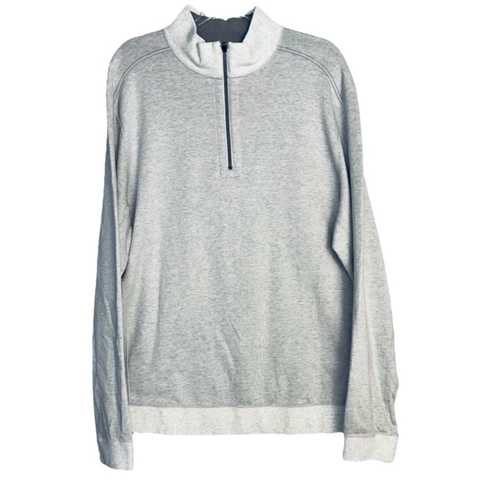 NWT Tommy Bahama Mens Flip Coast Half Zip Reversible Grey‎ Sweater Size XLT